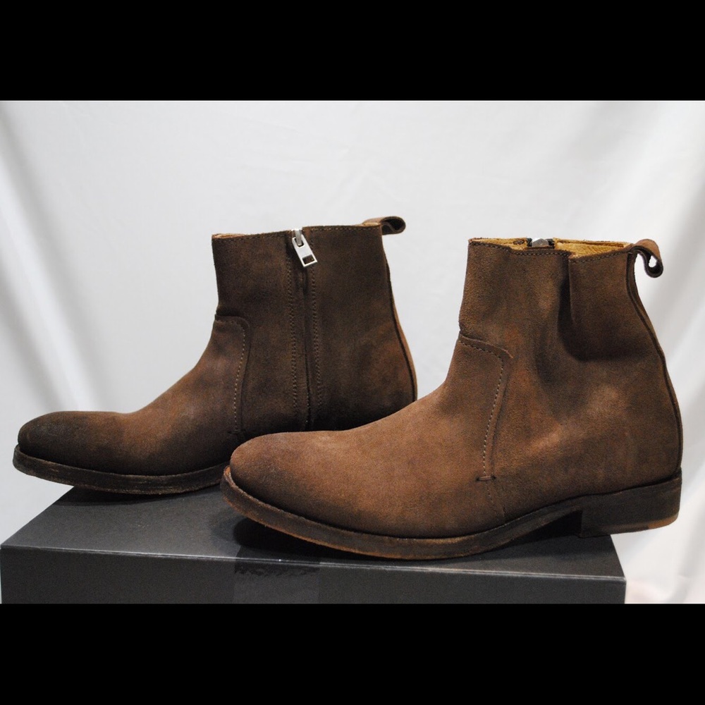 SOLD - ALL SAINTS Taupe Suede Range Boots Men - Picture 1 of 8